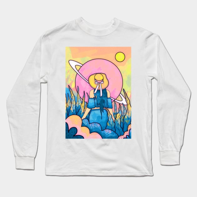 The space girl Long Sleeve T-Shirt by Swadeillustrations